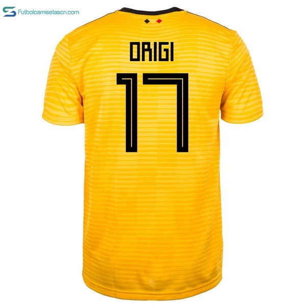 Camiseta Belgica 2ª Origi 2018 Amarillo
